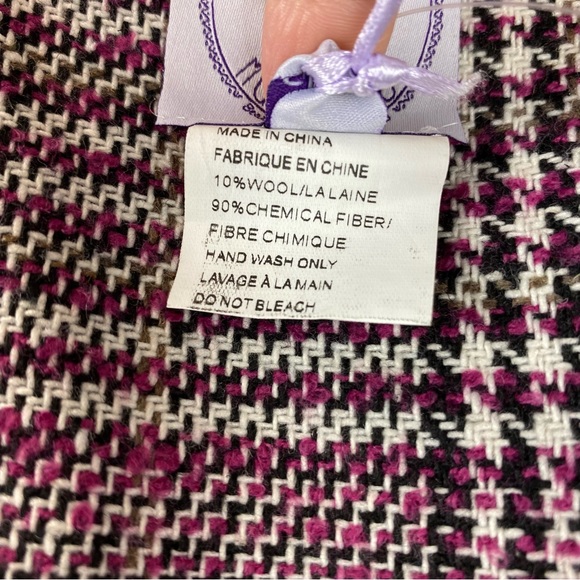 44. NWT Muche Et Muchette Plaid Lace & Wool Open Cardigan with Fringe One Size - Picture 8 of 10